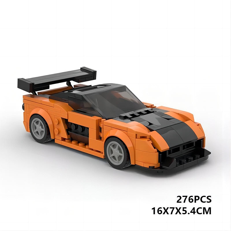 Han's Orange Drift JDM Sports Car Building Kit | Compatible MOC - 3