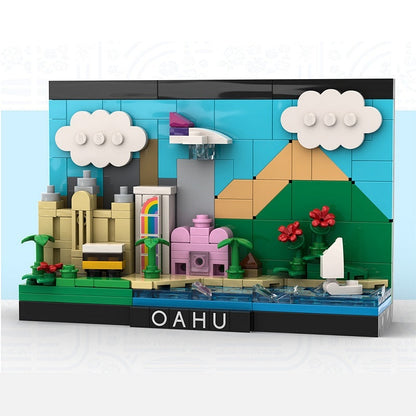 Hawaii Island Beach Postcard MOC Tropical Skyline Building Kit - 2