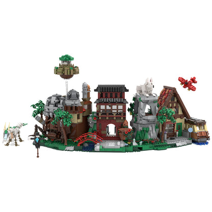 hayao miyazaki anime scene building set | lego compatible - 1