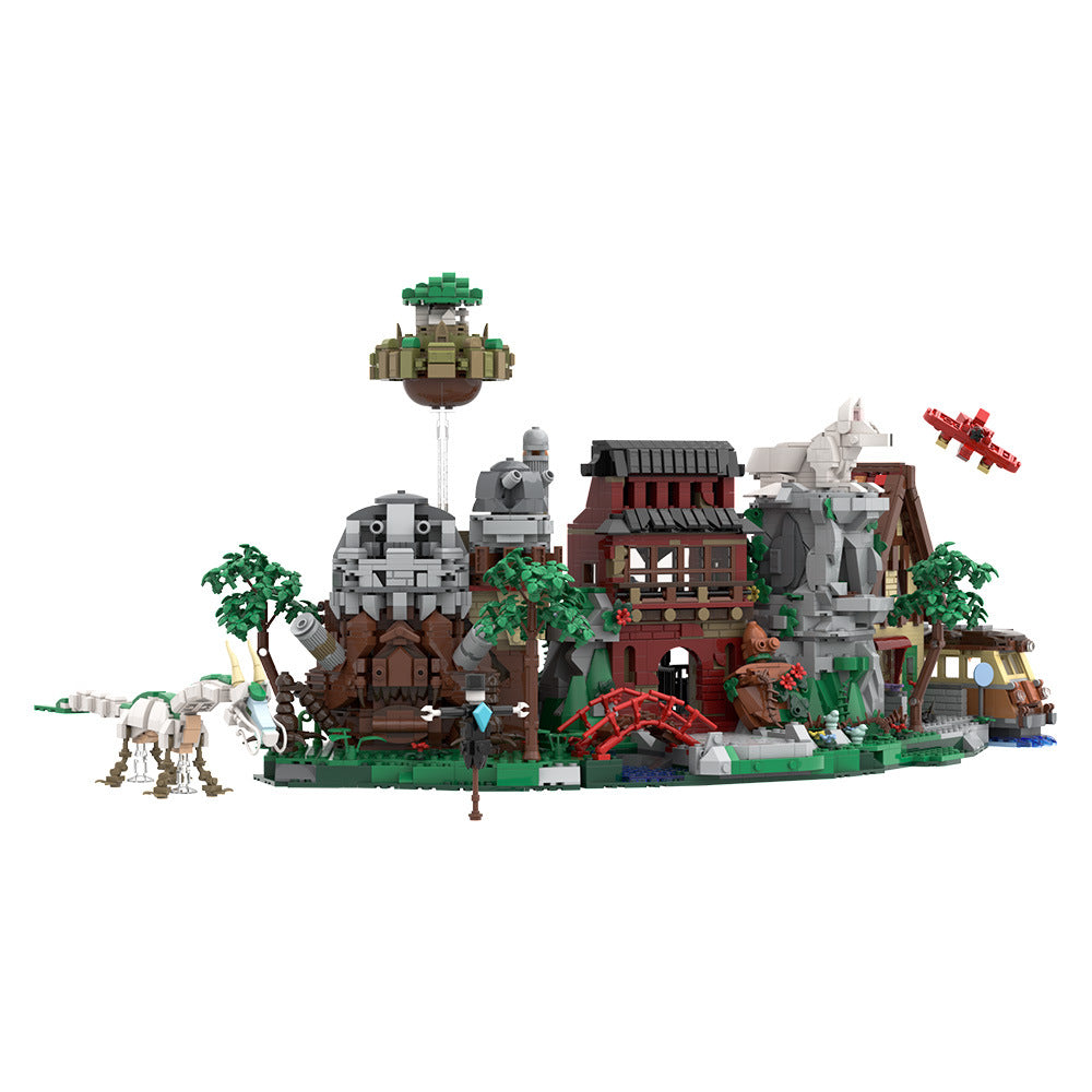 hayao miyazaki anime scene building set | lego compatible - 2