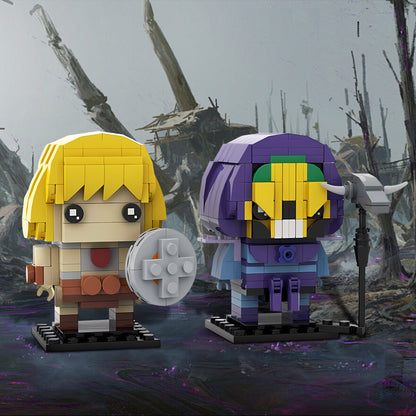 he-man & skeletor brickheadz | masters of the universe | moc-201373 - 1