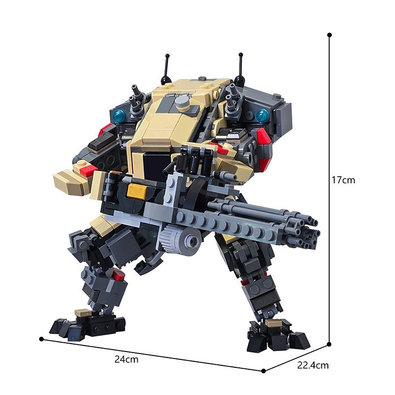 Heavy Combat Mech Titan Building Kit with Predator Cannon | Compatible MOC - 4