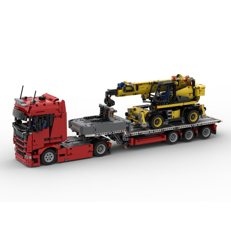 Heavy Haul Truck Trailer & Telehandler MOC Building Kit - 1