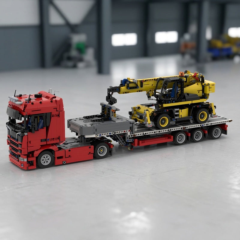 Heavy Haul Truck Trailer & Telehandler MOC Building Kit - 2