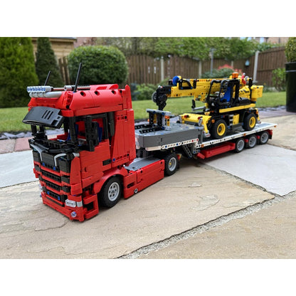 Heavy Haul Truck Trailer & Telehandler MOC Building Kit - 3