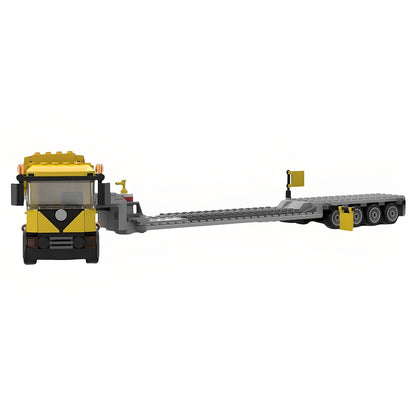 Heavy Haulage Low-Loader Truck with Trailer MOC Building Kit - 1
