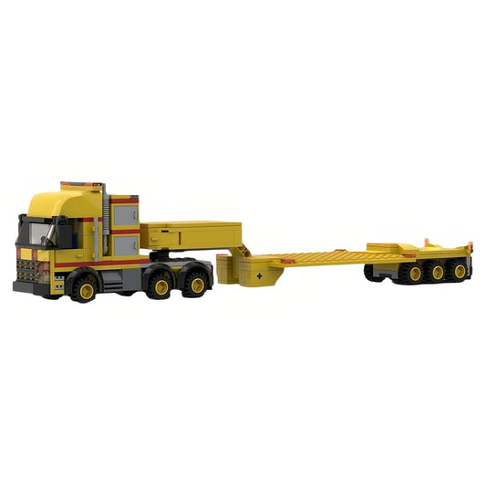 Heavy Haulage Lowboy Transport Truck with Trailer MOC Building Kit - 1