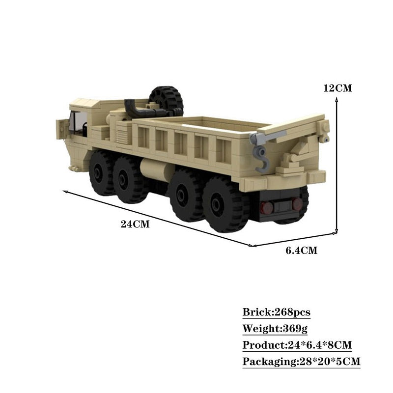 Heavy Tactical Truck 8x8 MOC Building Kit | Military Vehicle Model - 4