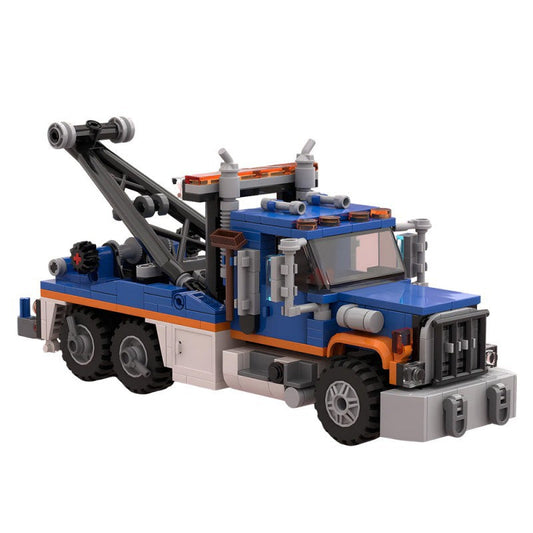 Heavy Wrecker Tow Truck Building Kit | LEGO-Compatible MOC - 1