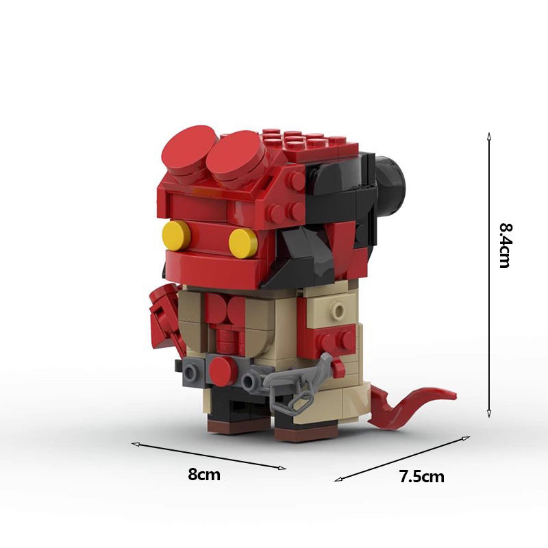 hellboy brickheadz moc building set | lego-compatible toy - 4