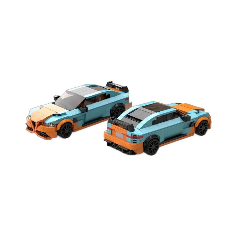 high-performance italian sport sedan building set - gulf livery | moc-109253 - 2