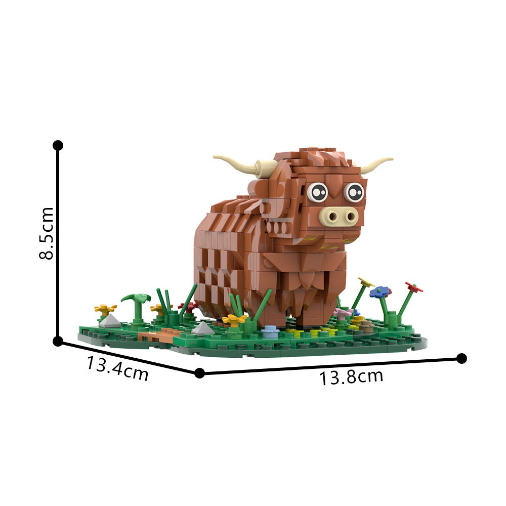 highland cattle building kit | lego compatible moc - 4