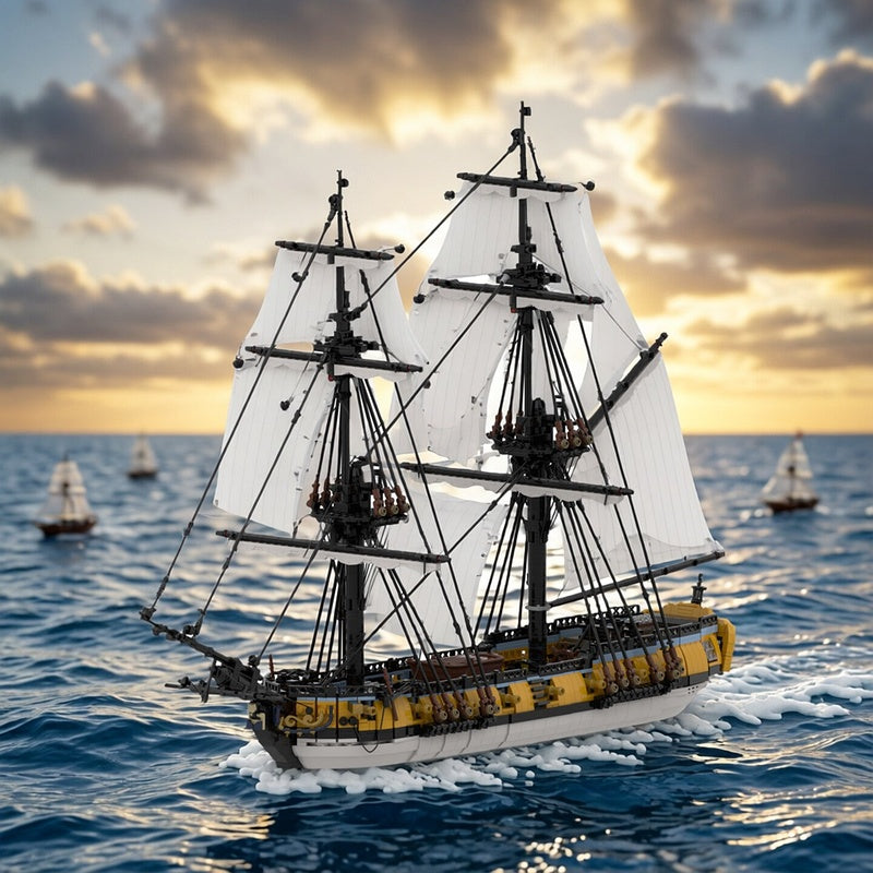 HMS Challenger Sloop Of War MOC Historical Ship Building Kit - 6
