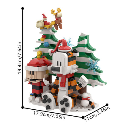 hobbes & calvin christmas edition building kit | lego compatible moc - 4