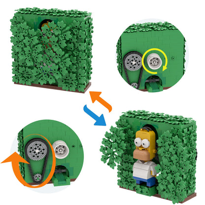homer disappearing in bushes building kit | the simpsons | lego compatible moc - 4