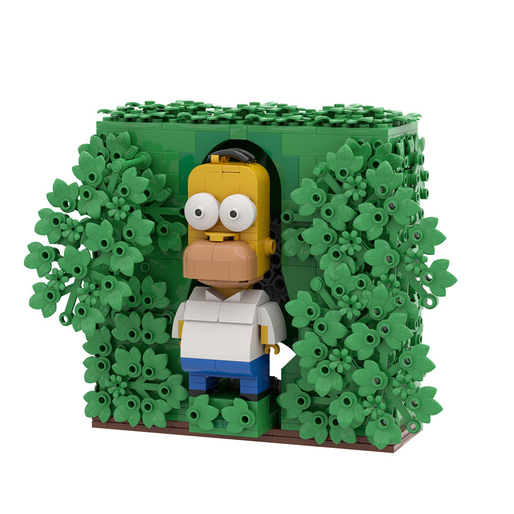 Homer Disappearing in Bushes Building Kit | The Simpsons | LEGO Compat
