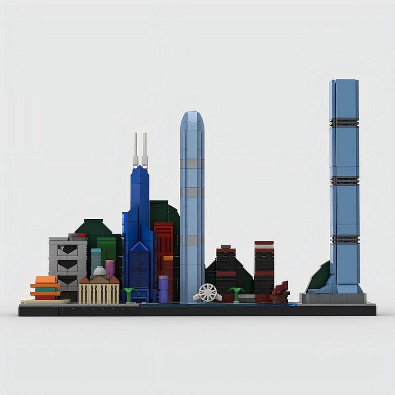 Hong Kong Skyline MOC Building Kit | City Architecture Display Model - 1