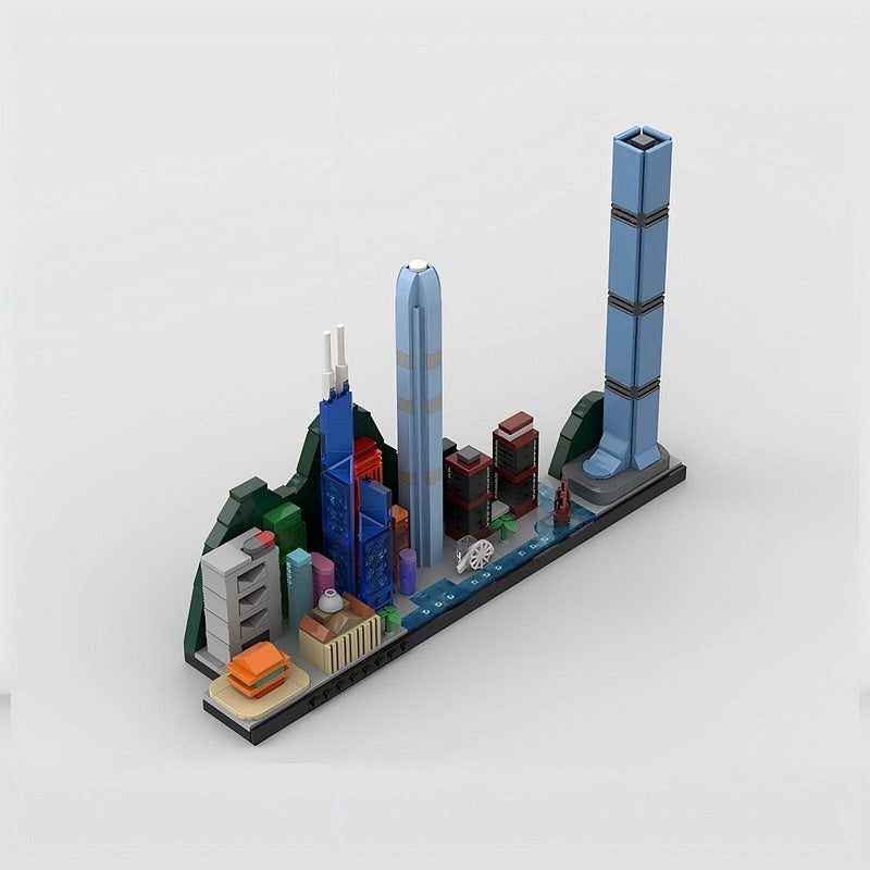 Hong Kong Skyline MOC Building Kit | City Architecture Display Model - 2