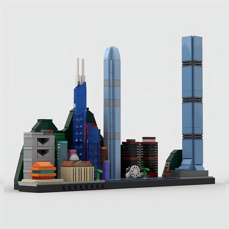 Hong Kong Skyline MOC Building Kit | City Architecture Display Model - 4