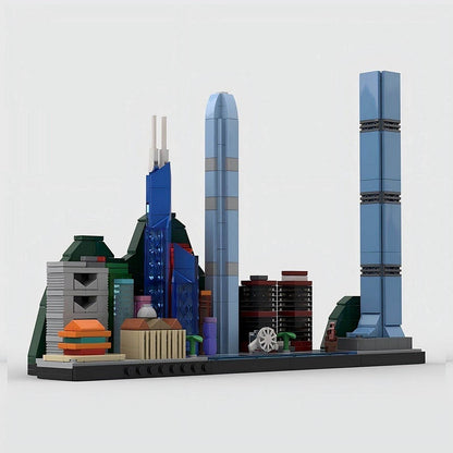 Hong Kong Skyline MOC Building Kit | City Architecture Display Model - 4
