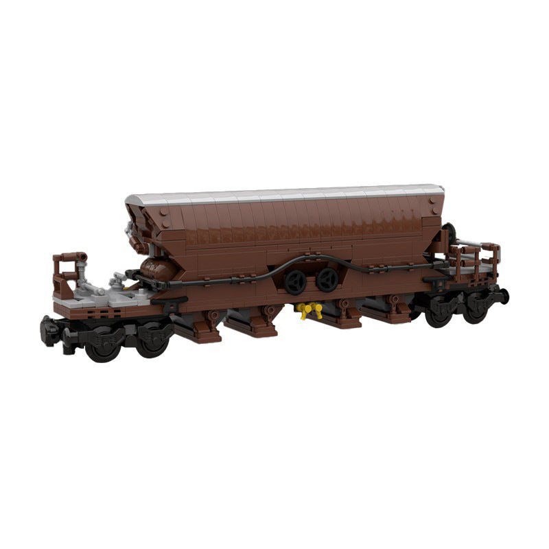 Hopper Wagon Brown Building Kit | Tanoos 896 | LEGO-Compatible MOC - 1