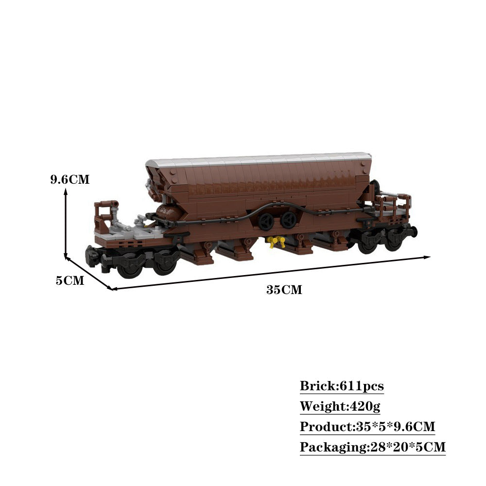 Hopper Wagon Brown Building Kit | Tanoos 896 | LEGO-Compatible MOC - 3