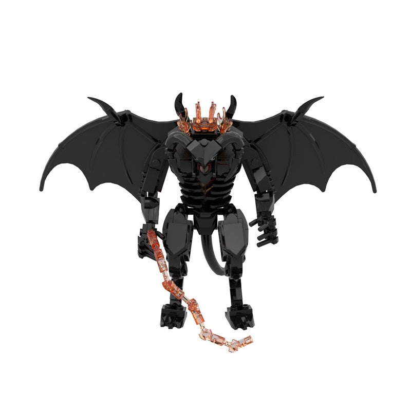 Horned Fire Demon MOC Building Kit | Fantasy Monster Figure - 5