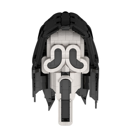 Horror Ghost Mask MOC Display Sculpture Building Kit | Hooded Mask Model - 1