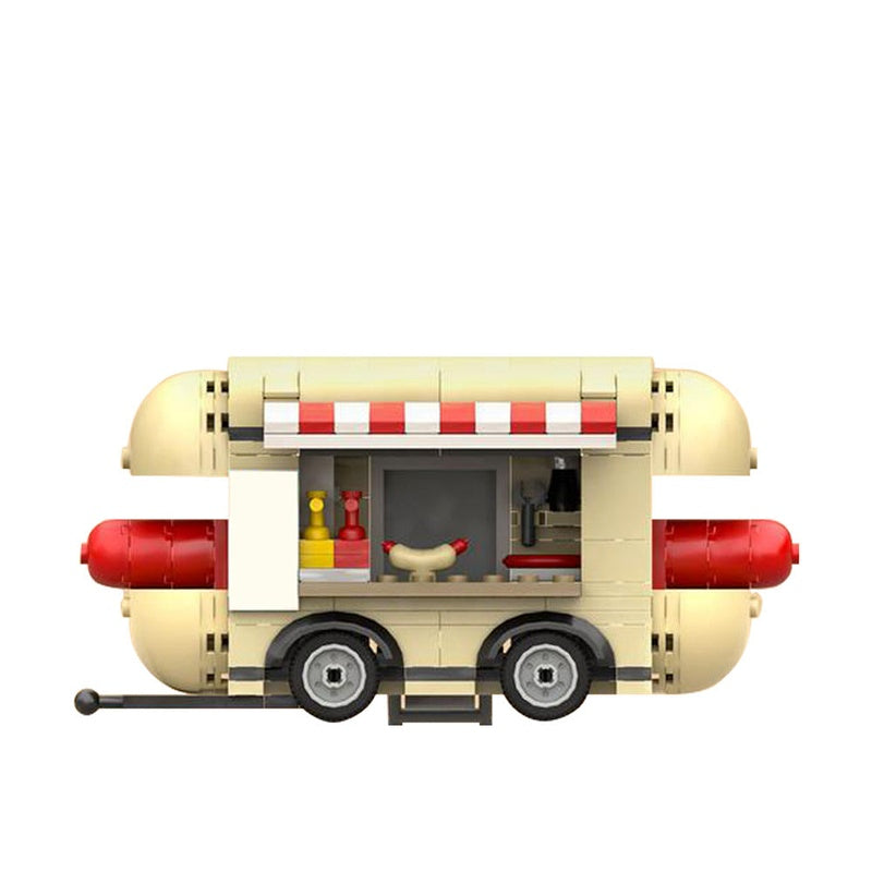 Hotdog Trailer MOC Building Kit | Street Food Vehicle Model - 5