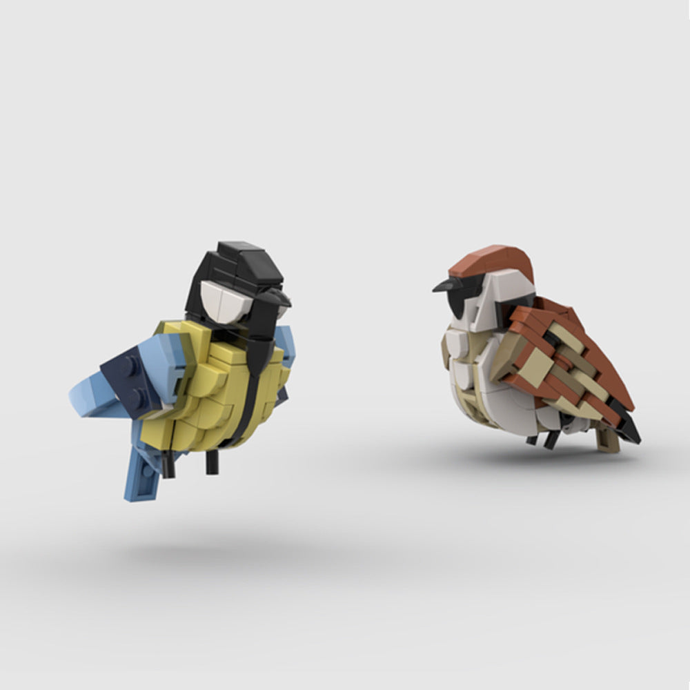 House Sparrow and Great Tit Building Kit | LEGO-Compatible MOC - 3