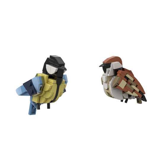 House Sparrow & Great Tit MOC Bird Building Kit - Nature Display Set - 1