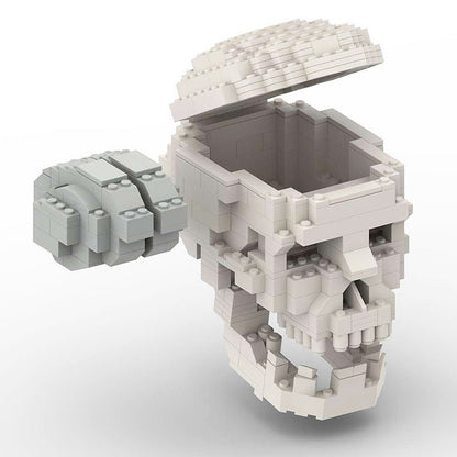 Human Skull With Brain MOC Anatomical Display Building Kit - 3