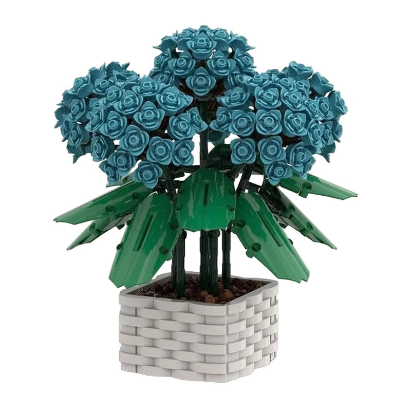 Hydrangea Flower MOC Building Kit | Botanical Display Model - 1