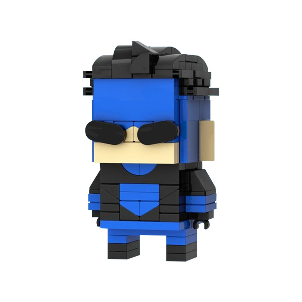 Indestructible Hero Brickheadz MOC Building Kit | Yellow & Blue Suit Warrior 5