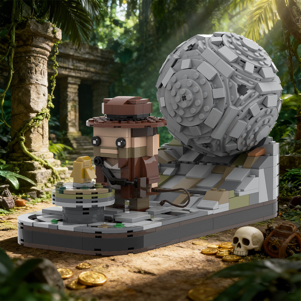indiana jones giant boulder escape building kit | lego compatible moc - 2