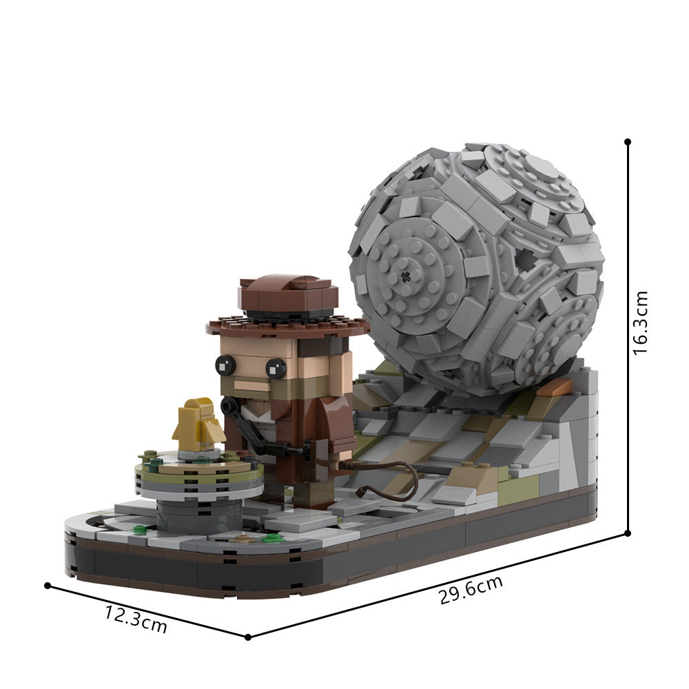 indiana jones giant boulder escape building kit | lego compatible moc - 4