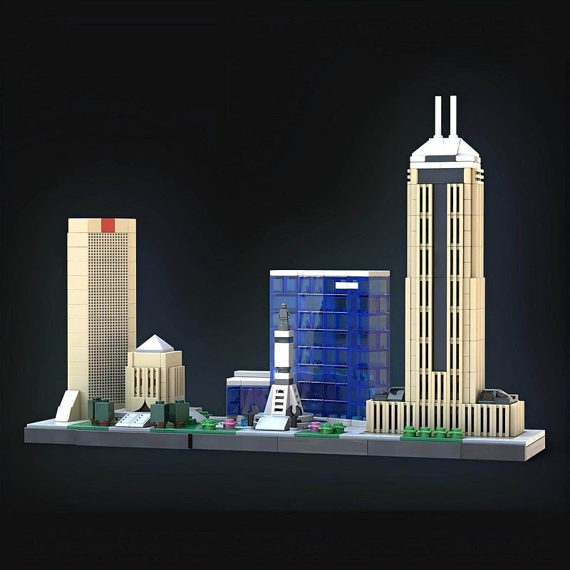 Indianapolis Skyline MOC City Building Kit | Urban Skyline Display Model - 3