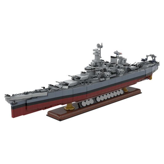 iowa class battleship uss missouri building set | moc-202011 - 4