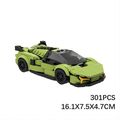 Italian Hybrid Hypercar with Engine Building Kit | 8-Stud LEGO-Compatible MOC - 2