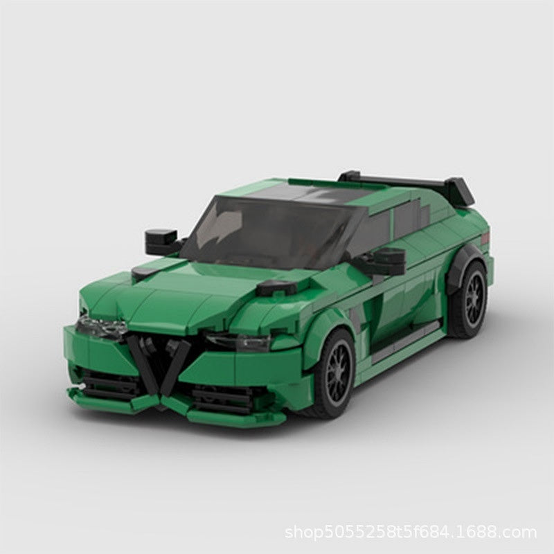 Italian Sports Sedan MOC Vehicle Building Kit | 8-Stud Performance Car Design - 4