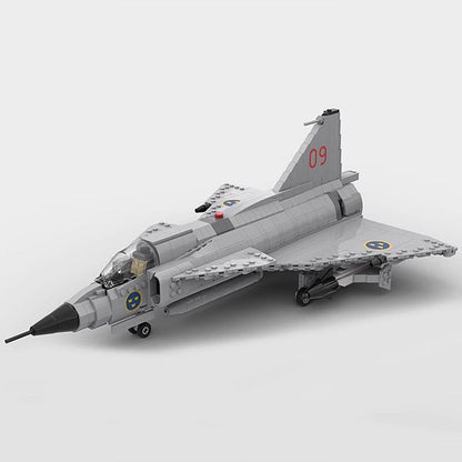 JA & AJ-37 Viggen Fighter Jet MOC Building Kit - 1