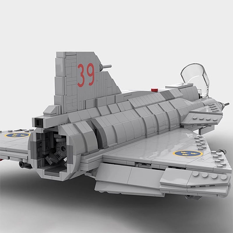 JA & AJ-37 Viggen Fighter Jet MOC Building Kit - 2