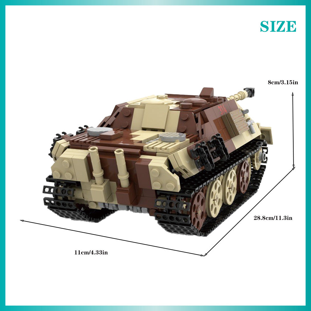 jagdpanther tank destroyer building set | summer camouflage | moc-136029 - 1