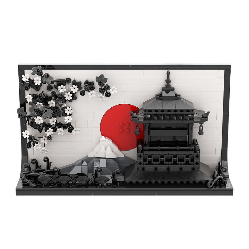 Japanese Art 3D Painting MOC Building Kit | Decorative Wall Display Model - 1