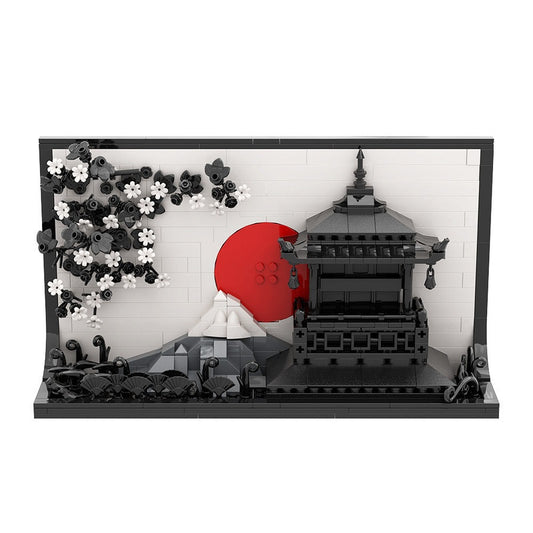 Japanese Art 3D Painting MOC Building Kit | Decorative Wall Display Model - 1