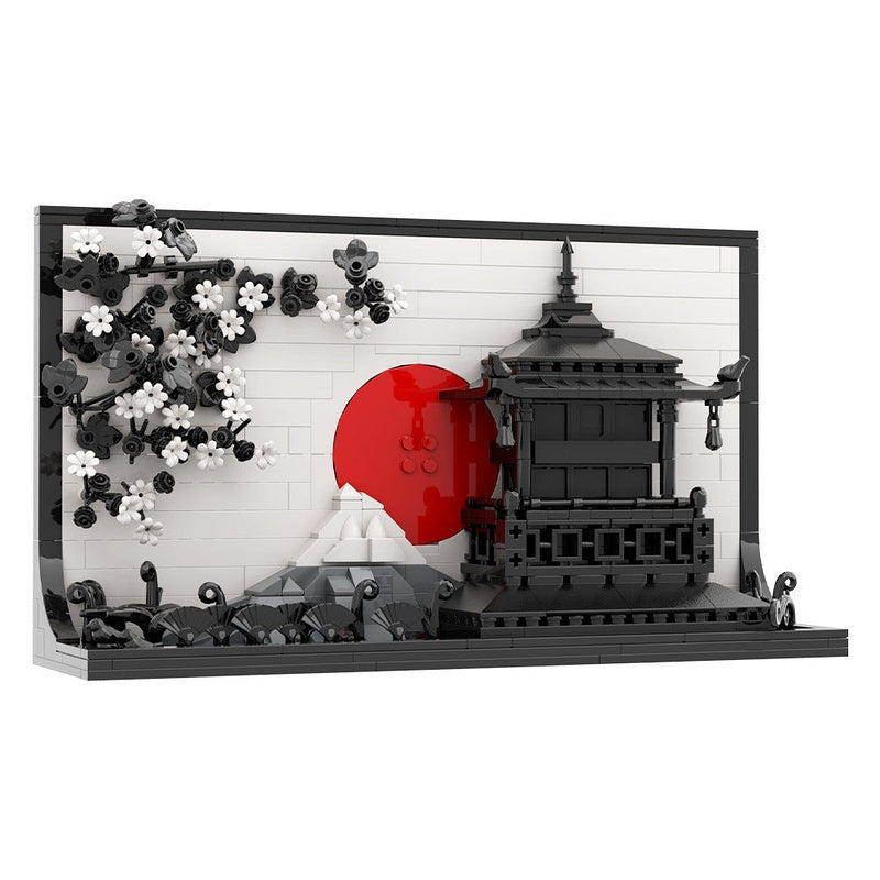 Japanese Art 3D Painting MOC Building Kit | Decorative Wall Display Model - 3