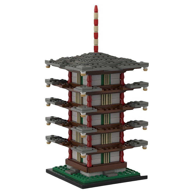 Japanese Five-Story Pagoda MOC Building Kit - 1