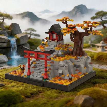 Japanese Mountain Shinto Shrine Autumn Torii Building Kit | LEGO-Compatible MOC - 5