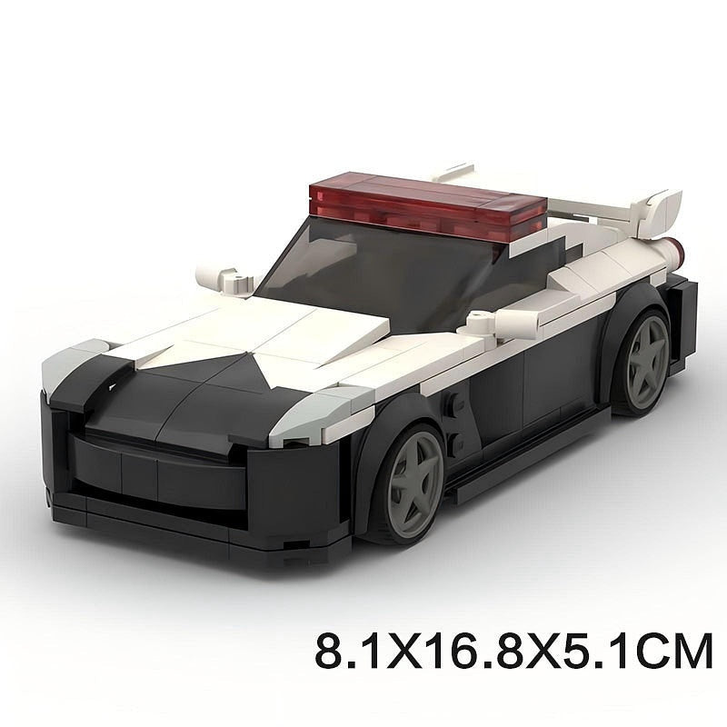 Japanese Turbo Sports Police Cruiser MOC Building Kit | Vehicle Model - 6