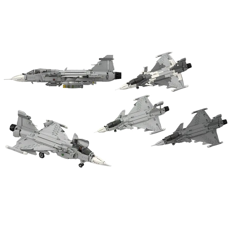 JAS-39 E Fighter Jet MOC Building Kit | 1:35 Scale - 4